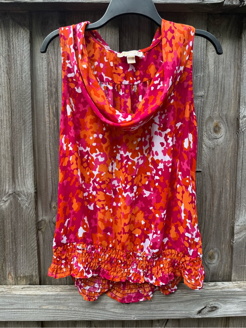 Michael Kors Pink and Orange Floral Cowl Neck Camisole